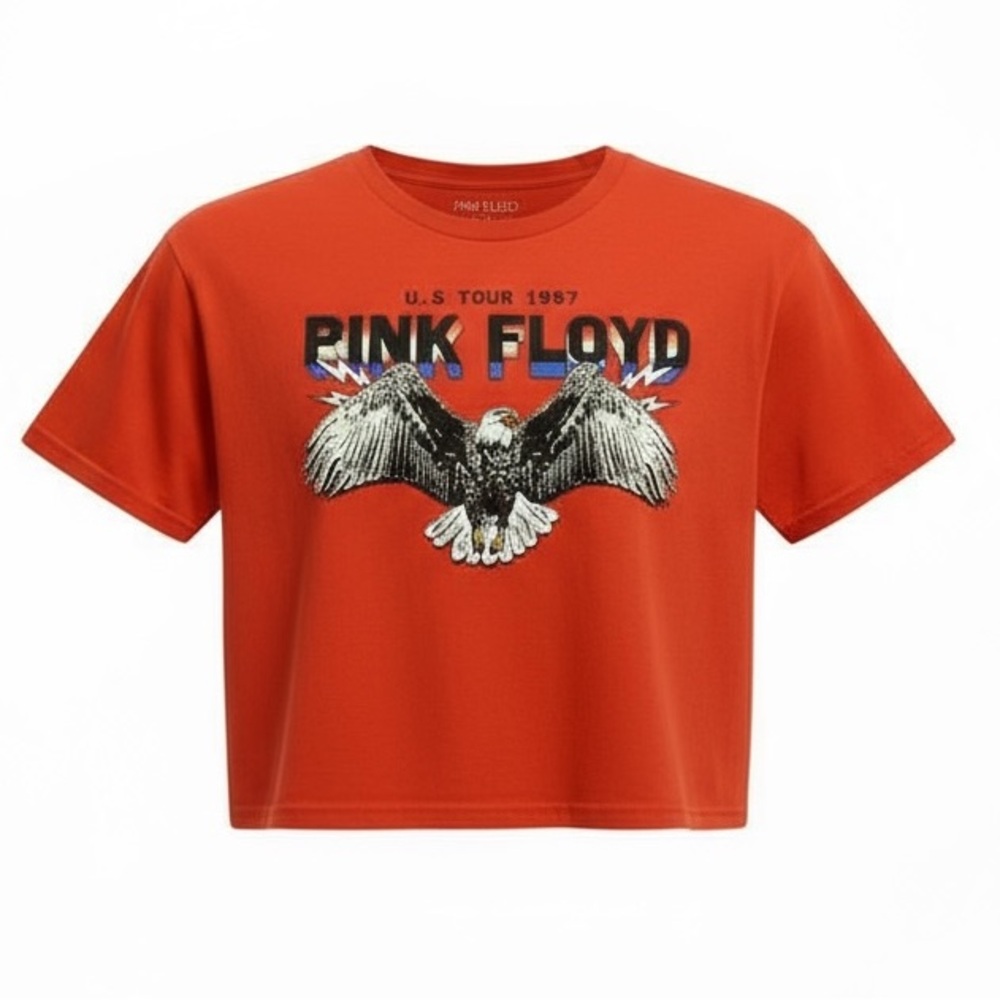 Pink Floyd XL Cropped Red Graphic T-Shirt - Picture 1 of 5